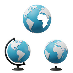 World globe in 3D on a black background