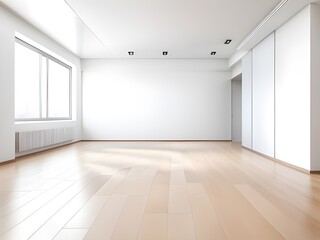 Obraz premium white modern interior with a large windows.