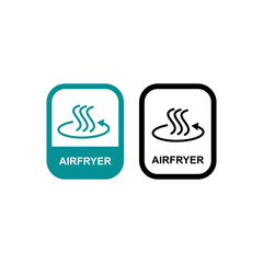 Airfryer icon with hot air circulation symbol. Ideal for kitchen appliances, healthy cooking, and food preparation. Vector.