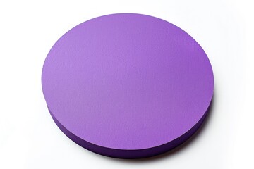 Blank Purple Round Adhesive Paper Sticker Label Isolated on White Background