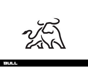 bull cow line art look back logo icon symbol design template illustration inspiration