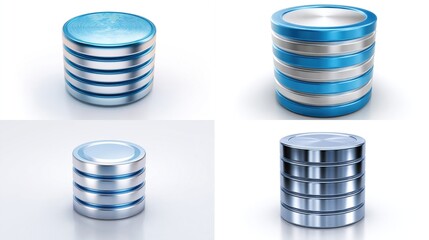 Metallic cylinders stacked