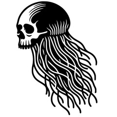 Jellyfish skull silhouette