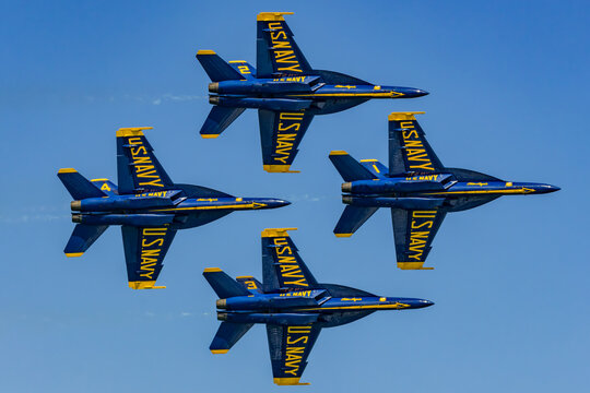 Blue Angels Diamond Formation Precision Flyby