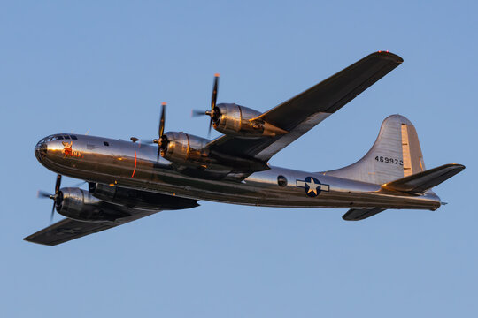 Boeing B-29 Superfortress &ldquo;Doc&rdquo; in Flight During Golden Hour