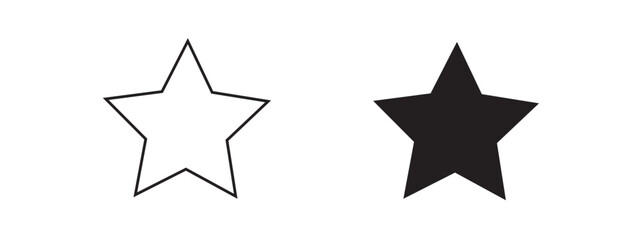 Black and White Star Icons