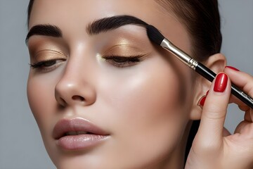 woman applying mascara