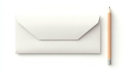Mockup of a blank envelope and a pencil
