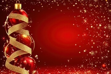 high quality picture of christmas card with gift ribbon