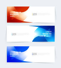 Naklejka premium banner or header template featuring a color gradient design with abstract geomatic shapes. 