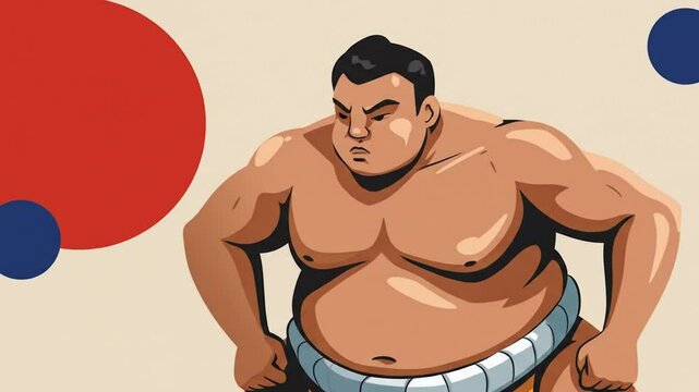 Sumo Wrestler: A powerful sumo wrestler stands in a contemplative pose, showcasing the strength and discipline of this ancient Japanese sport.  