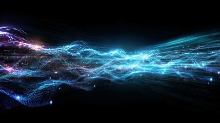 Futuristic Digital Energy Flow Visual