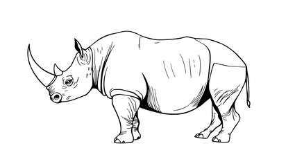 Fototapeta premium Rhino Power Outline