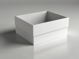 White box on a white background. 3d rendering illustration. Created using generative AI tools