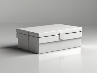 White box on a white background. 3d rendering illustration. Created using generative AI tools