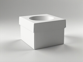 White box on a white background. 3d rendering illustration. Created using generative AI tools