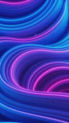 Abstract flowing lines of vibrant blue and pink neon light curves background