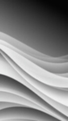 Fototapeta premium Smooth flowing white fabric waves with subtle grey gradient background