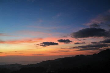 sunset over the mountains