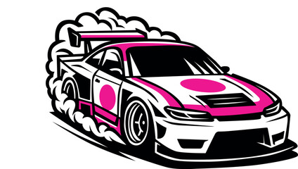 Bold Line Style Japanese Sports Car Vector © Adytia