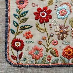 Folk Embroidered Fabric Detail