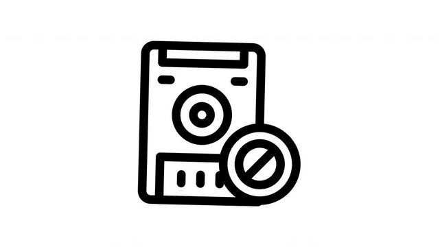 diskette minimalist stroke animation