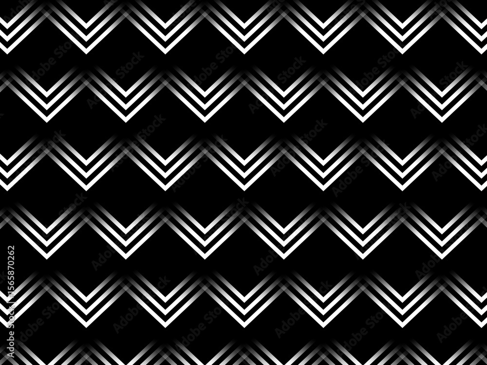 Poster art design zigzag pattern. abstract monochrome background.