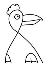 cute and funny cartoon bird.