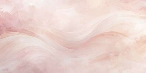 Abstract Pastel Wave Background Soft, Elegant Swirls of Blush and Cream Hues