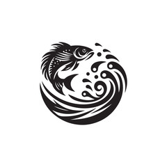logo of fish jumping on water