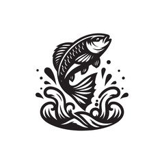 logo of fish jumping on water