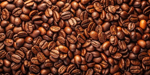 Obraz premium Aromatic Roasted Coffee Beans Rich Brown Hue, Close-Up Texture