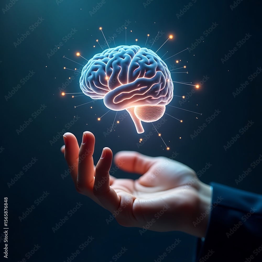 Aufkleber ai artificial intelligence concept. deep learning. mindfulness. psychology. brain, nervous system co