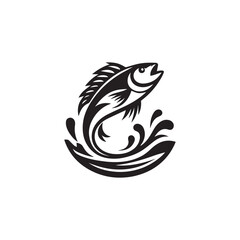 logo of fish jumping on water