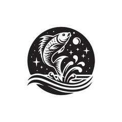 logo of fish jumping on water