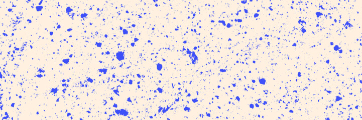 Speckled gritty blue and beige background. Rough grainy grunge texture grain effect. Vector template.