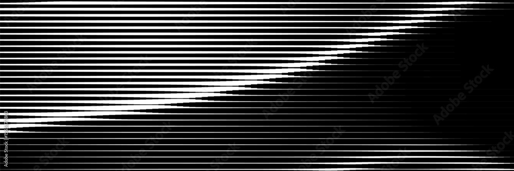 Poster horizontal stripe transition background. black gradient on white backdrop. vector geometric lineal p