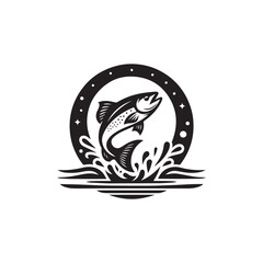 logo of fish jumping on water