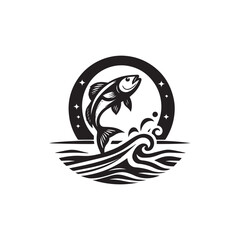logo of fish jumping on water