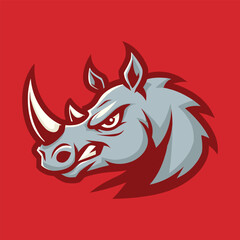 Rhino head mascot logo design