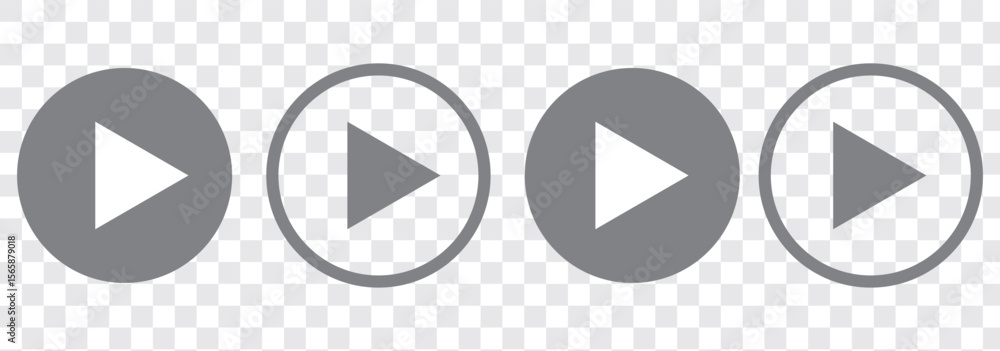 Poster set of play buttons icons. play button. video audio player. vector illustration. play buttons. vecto