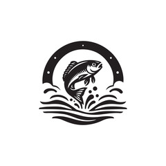 logo of fish jumping on water