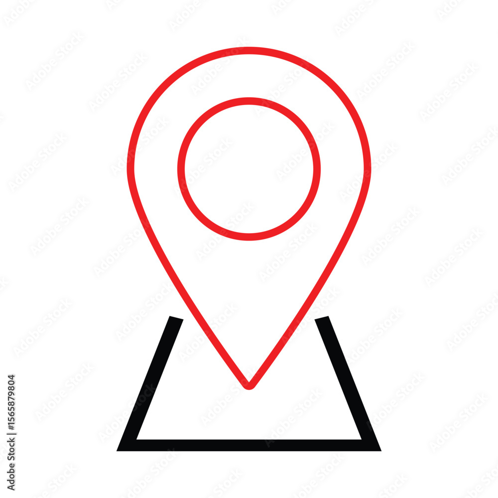 Fototapete location marker icon representing geographic points for navigation and mapping purposes. map pointer