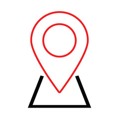 Location marker icon representing geographic points for navigation and mapping purposes. Map pointer marking specific geographical location. eps 10