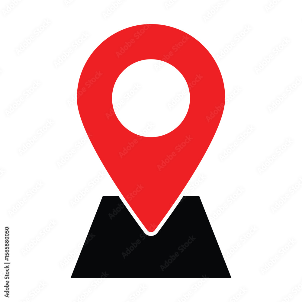 Fototapete Location marker icon representing geographic points for navigation and mapping purposes. Map pointer marking specific geographical location. eps 10