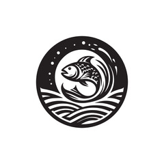 logo of fish jumping on water