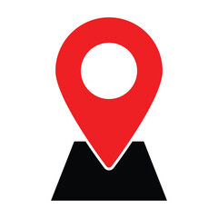 Location marker icon representing geographic points for navigation and mapping purposes. Map pointer marking specific geographical location. eps 10