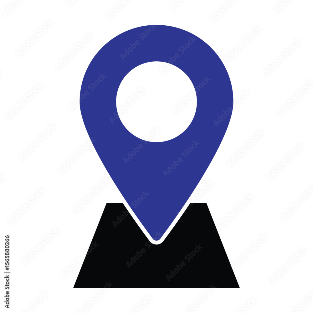 Poster location marker icon representing geographic points for navigation and mapping purposes. map pointer
