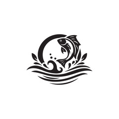 logo of fish jumping on water