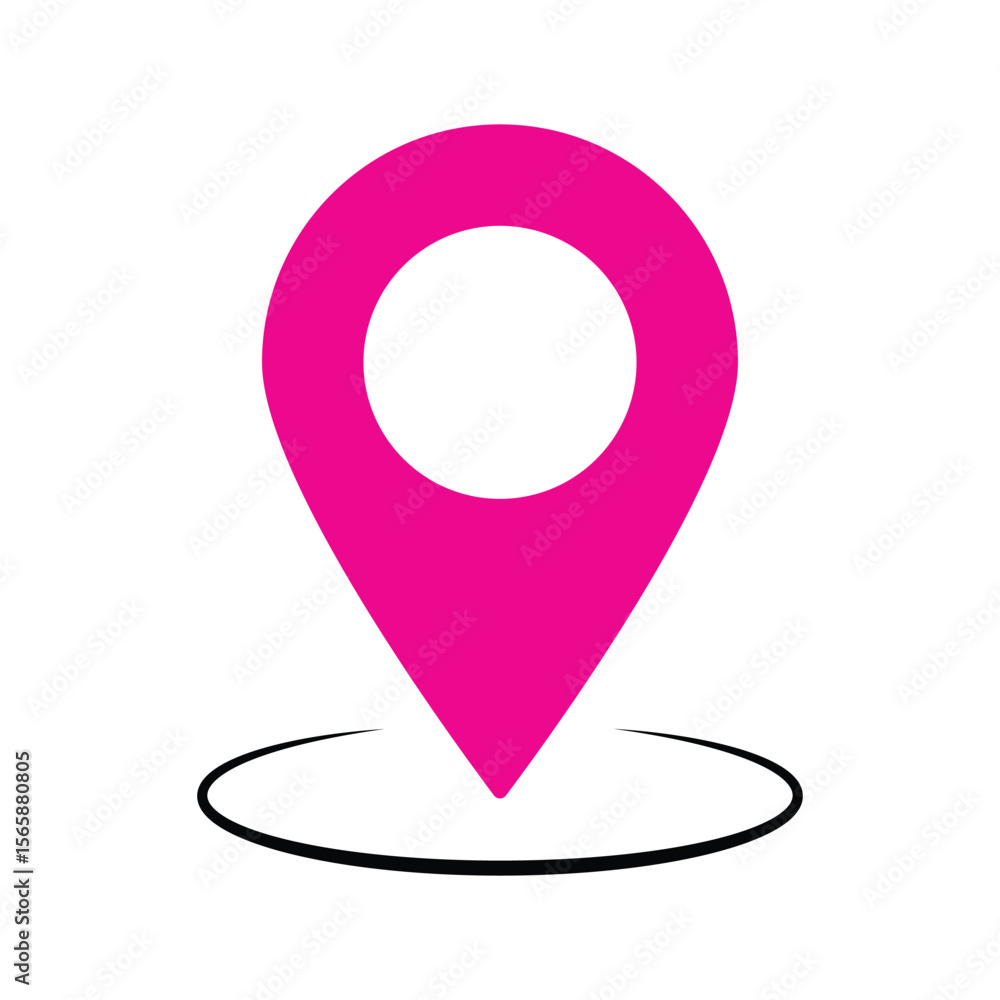 Poster location marker icon representing geographic points for navigation and mapping purposes. map pointer